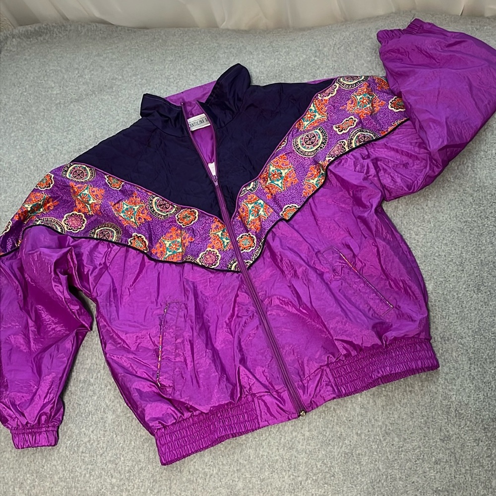 Vintage Y2K 90s Windbreaker Jacket Medium Nylon Grunge Active